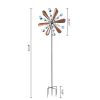 Wrought Iron Windmill Copper Leaf Blue Dots Construction-Outdoor Yard Lawn & Garden  YJ