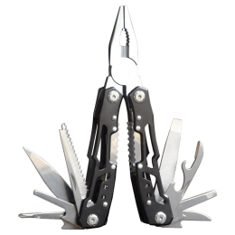 Outdoor Fishing Camping Accessories Survival Folding Multitool Knife Pliers Pocket Knives Saw Kit (Color: Black A)