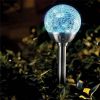 Cracked Glass Ball Stake LED Color Changing Solar Light